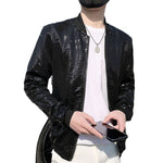 New Men's Personality Fashion Nightclub Trendy Sequined Stand Collar Coat - Heritage cosmetics and beauty care