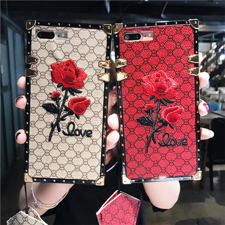 Compatible with Apple, 3D Rose Embroidered Cases for iPhone Heritage cosmetics and beauty care