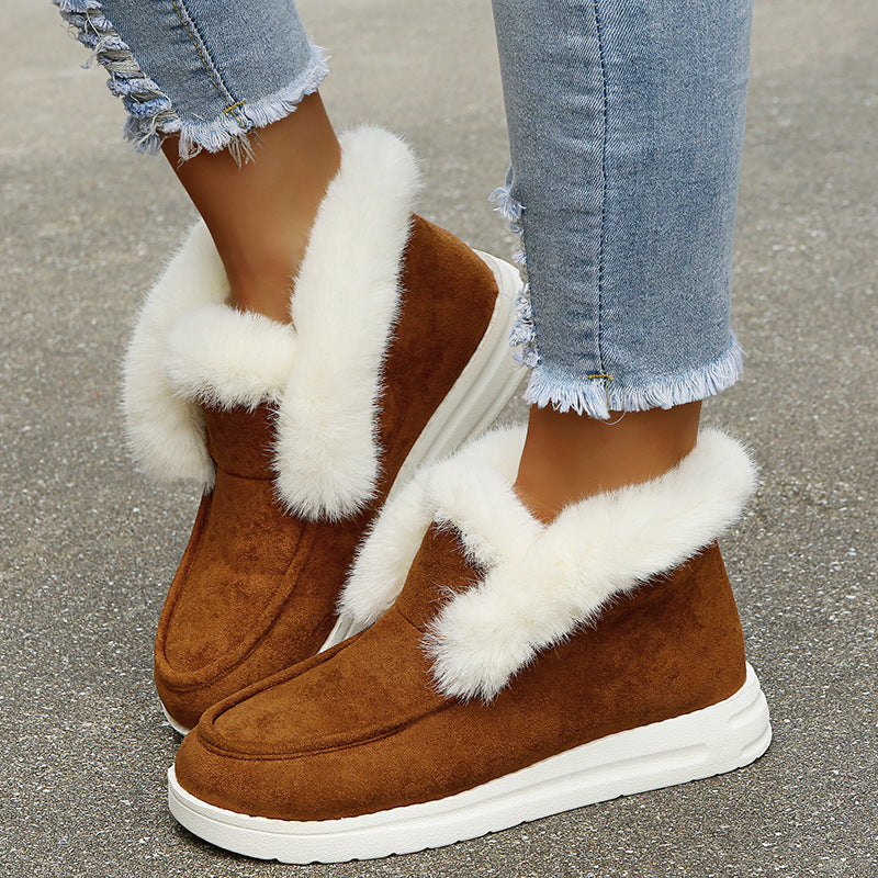 Snow Boots Warm Winter Shoes Plush Fur Ankle Boots Women - Heritage cosmetics and beauty care