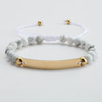 Personalized Beaded Adjustable Engraved Bar Bracelets - Heritage cosmetics and beauty care