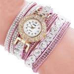 Relogio masculino Women Quartz Women PU Leather Rhinestone Watch Bracelet Watches - Heritage cosmetics and beauty care