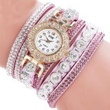 Relogio masculino Women Quartz Women PU Leather Rhinestone Watch Bracelet Watches - Heritage cosmetics and beauty care