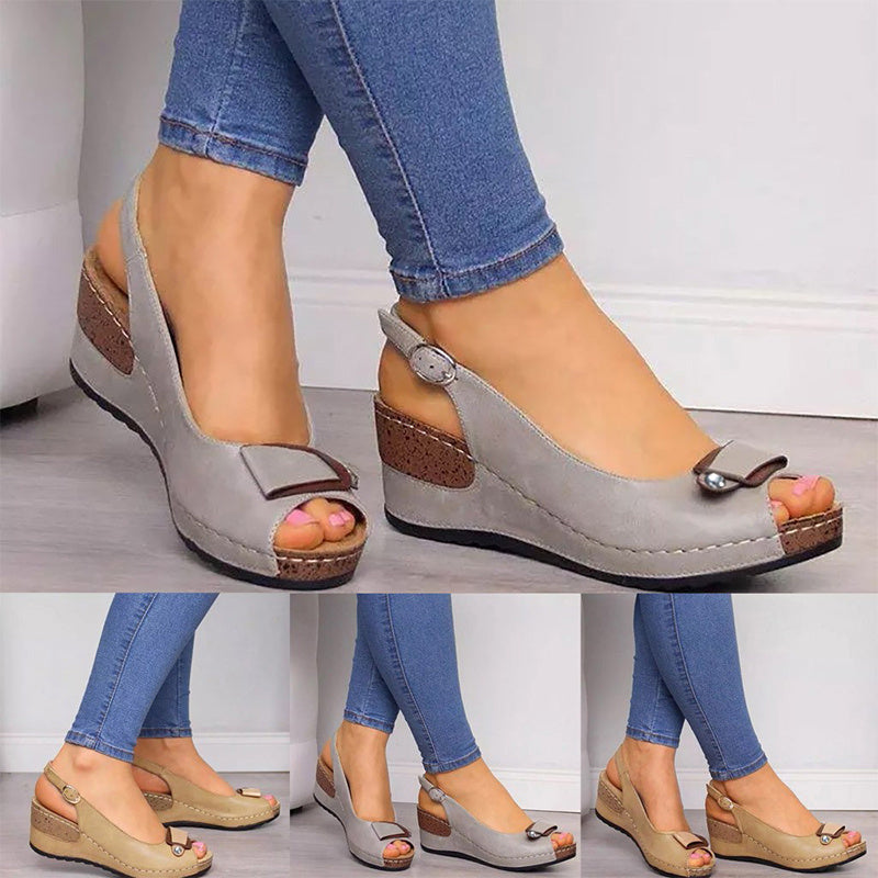 Fish mouth buckle sandals - Heritage cosmetics and beauty care