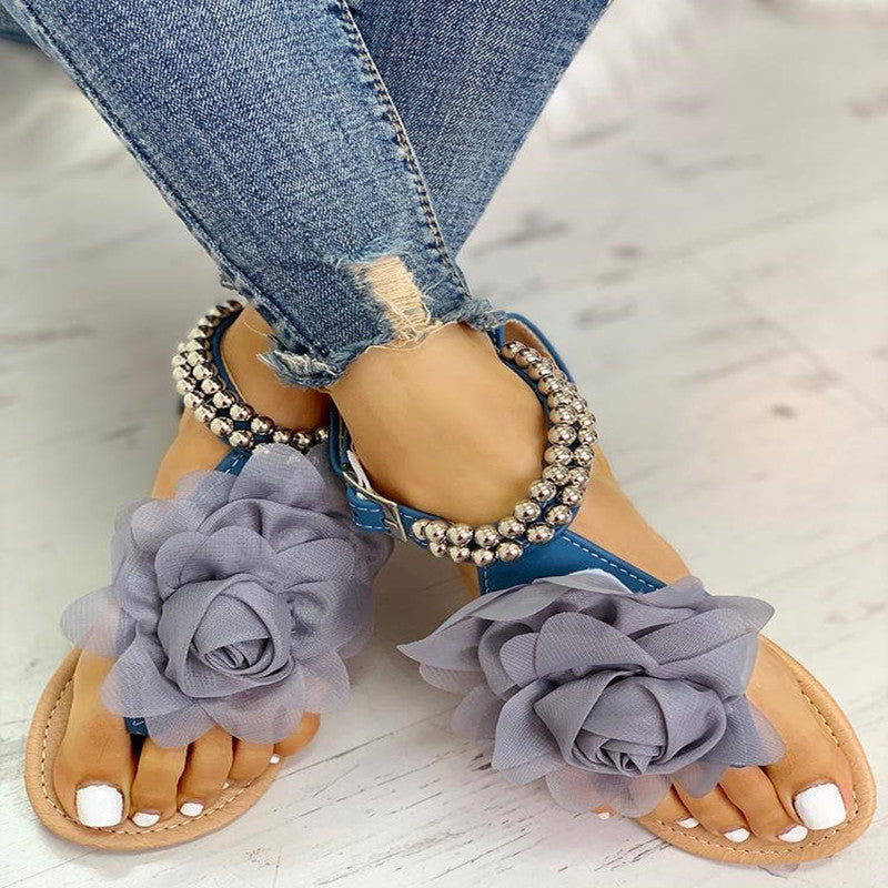 Flat flower sandals - Heritage cosmetics and beauty care