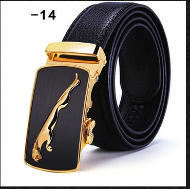 Two-layer leather belt business men's smooth automatic buckle leather belt - Heritage cosmetics and beauty care