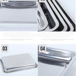 Stainless Steel Storage Trays Square Plate Thickening Pans Rectangular Tray Barbecue Deep Rice Dishes Bbq Kitchen Accessories - Heritage cosmetics and beauty care