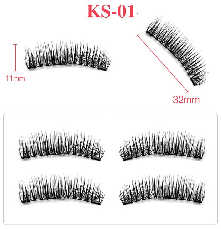 Double magnetic trimagnetic magnet false eyelash 24P full eye four sharpener magnetic eyelashes. - Heritage cosmetics and beauty care