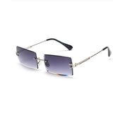 Rimless Rectangle Sunglasses Square Fashion Hip-hop Sunglasses Tide Ins Retro Street Beat Cut Edge Sunglasses - Heritage cosmetics and beauty care