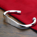 Fashionable Simple Glossy Bracelet 925 Silver Plated Men And Women Couple Bracelets - Heritage cosmetics and beauty care