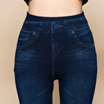 Women Leggings Plus size Faux Denim Jeans Leggings - Heritage cosmetics and beauty care