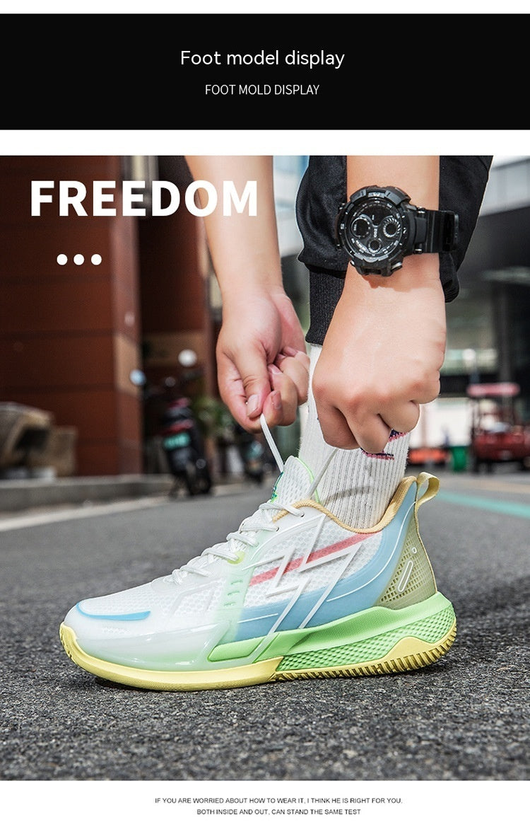 Unisex Shoes Mesh Basketball Shoes Breathable Fashion Luminous Wear-resistant Non-slip Trendy Training Sneakers - Heritage cosmetics and beauty care