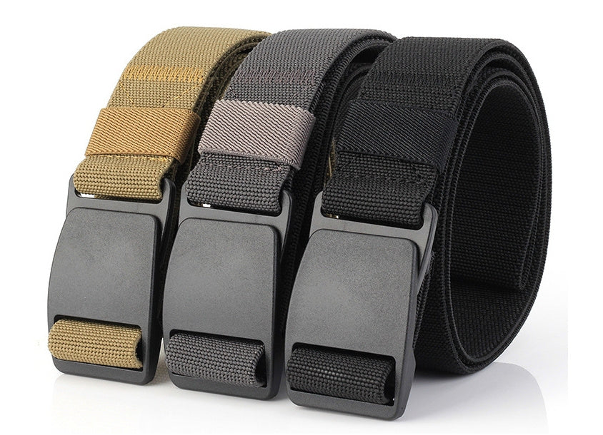 Elastic Belt Donefu Plastic Steel Pom Buckle Casual All-Match Belt - Heritage cosmetics and beauty care