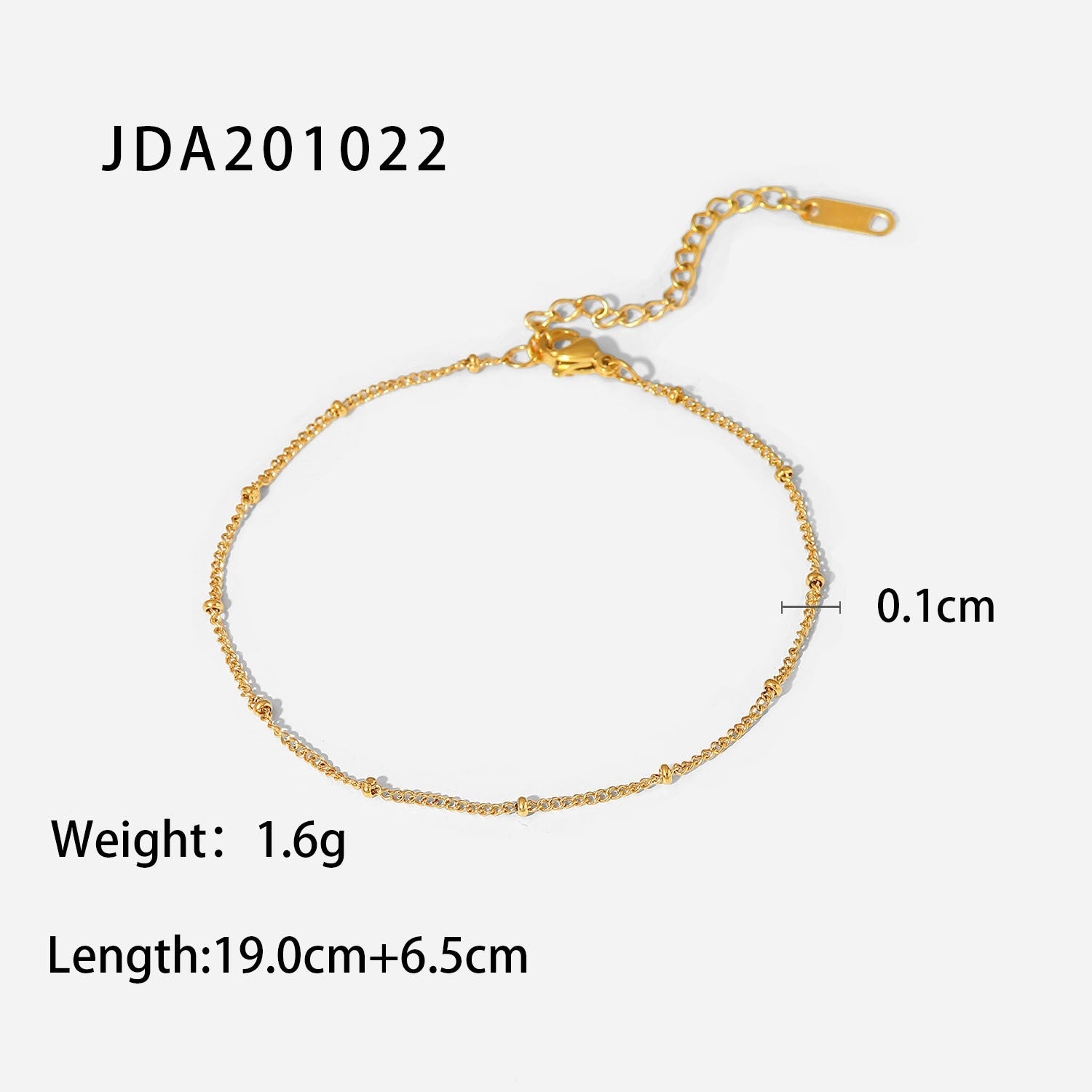 18K Gold Fine Classic Ball Bead Chain Stainless Steel Anklets - Heritage cosmetics and beauty care