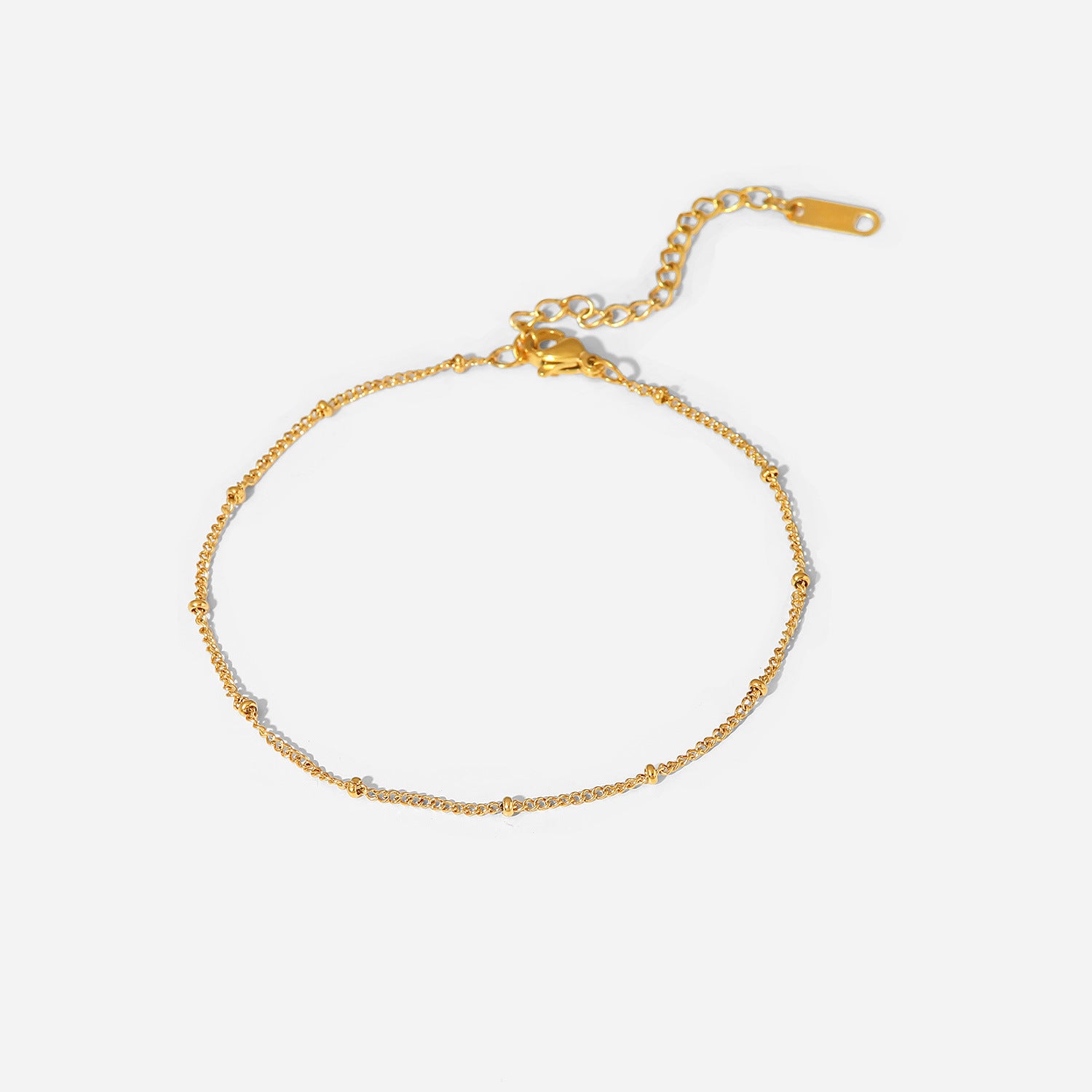 18K Gold Fine Classic Ball Bead Chain Stainless Steel Anklets - Heritage cosmetics and beauty care