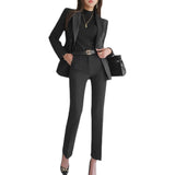 Women Set New Striped Blazer Slim Pants - Heritage cosmetics and beauty care