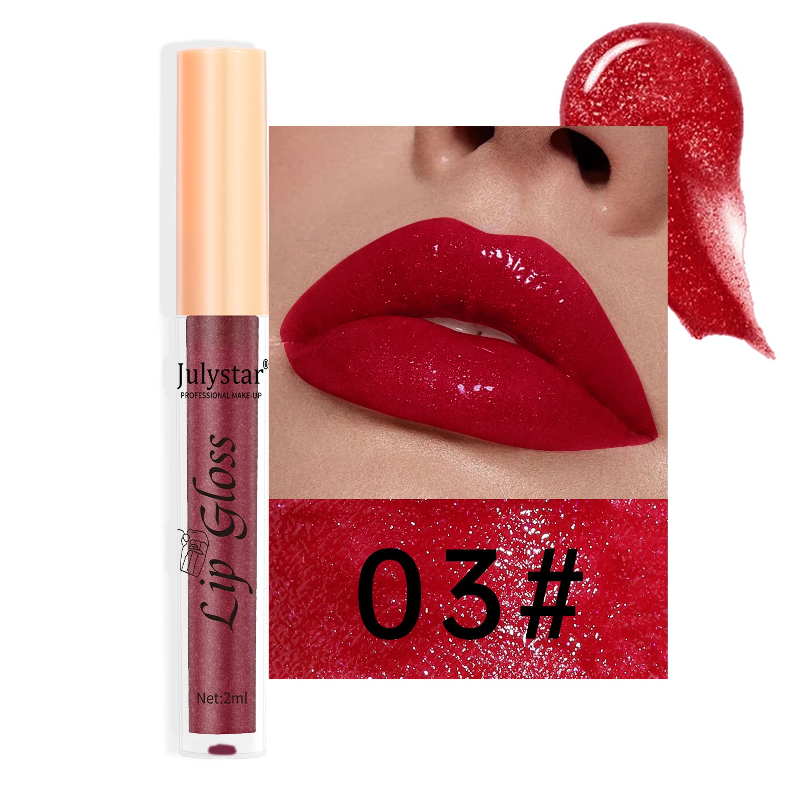 Makeup Lip 8-color Pearlescent Lip Gloss European And American Lip And Cheek Dual-use Lipstick Easy To Color No Stain On Cup - Heritage cosmetics and beauty care