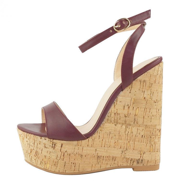 Wood Wedge Platform Sandals - Heritage cosmetics and beauty care