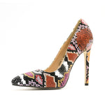 Female snake print high heels - Heritage cosmetics and beauty care