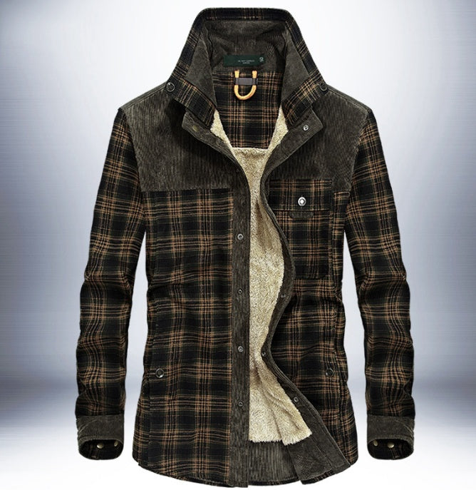 Winter Jacket Men Thicken Warm Fleece Jackets Coats Pure Cotton Plaid Jacket Military Clothes - Heritage cosmetics and beauty care