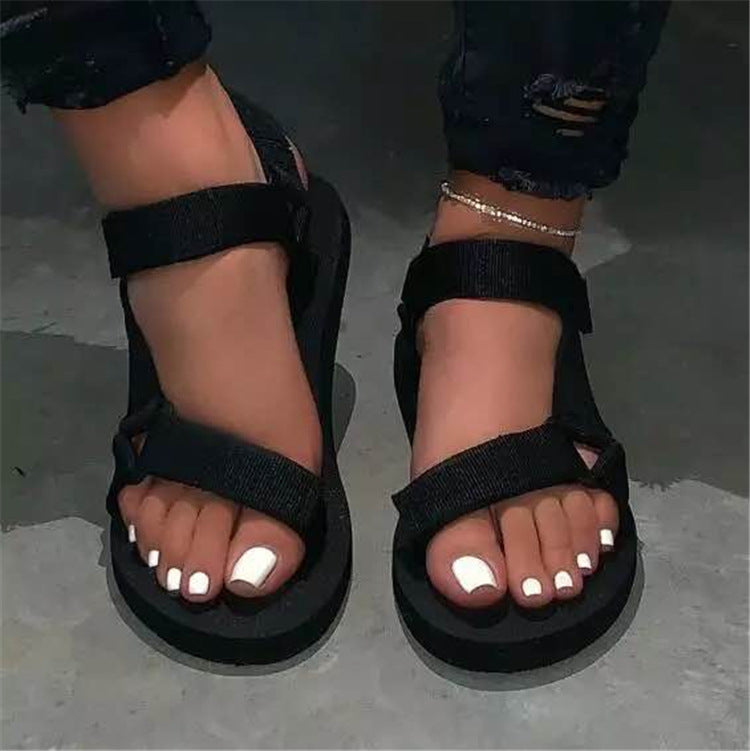 Velcro flat casual sandals - Heritage cosmetics and beauty care