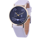 Watch watches women fashion watch  Luxury Cute Cat Pattern PU Leather Band Analog Quartz Vogue Wristwatch - Heritage cosmetics and beauty care