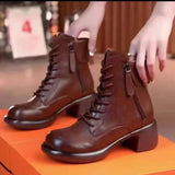 Thick Bottom Solid Color Ankle Boots Women - Heritage cosmetics and beauty care