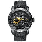 Black Men Watches Fashion 3D Engraved Dragon Relogio Masculino Luxury Top Brand Quartz Watch Waterproof Sport Male Clock - Heritage cosmetics and beauty care