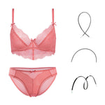 Fashion Transparent Women Bra And Panties Set Embroidery Lingerie Plus - Heritage cosmetics and beauty care