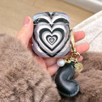 Black Stacked Heart Earphone Case Heritage cosmetics and beauty care