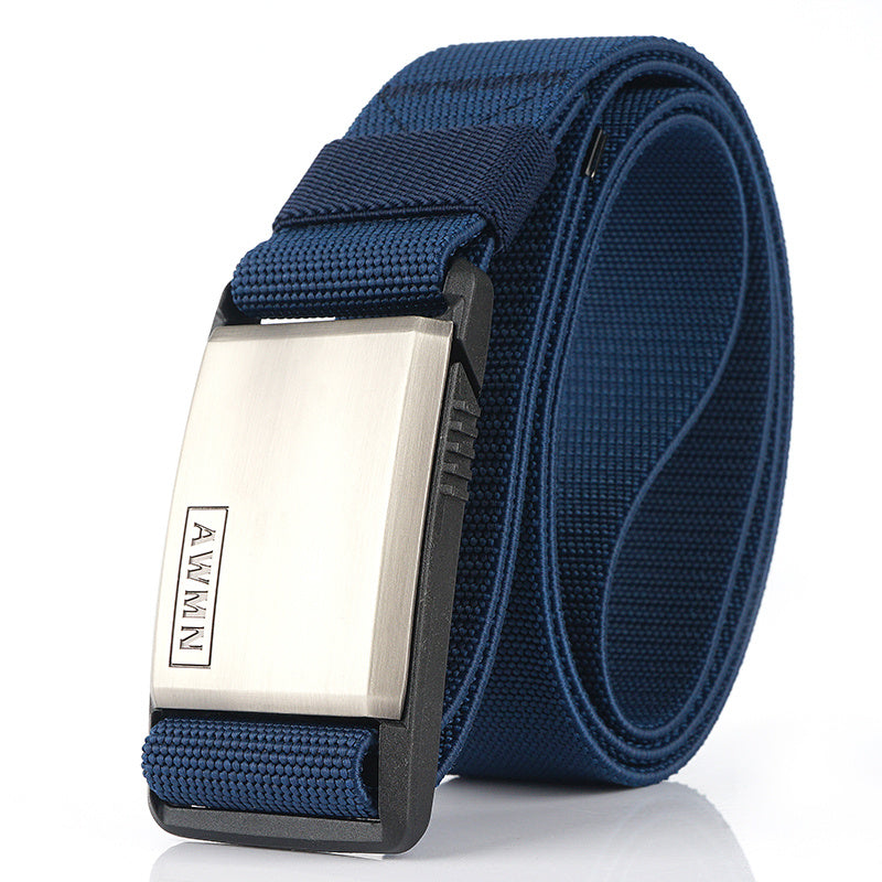 Automatic buckle elastic canvas belt - Heritage cosmetics and beauty care