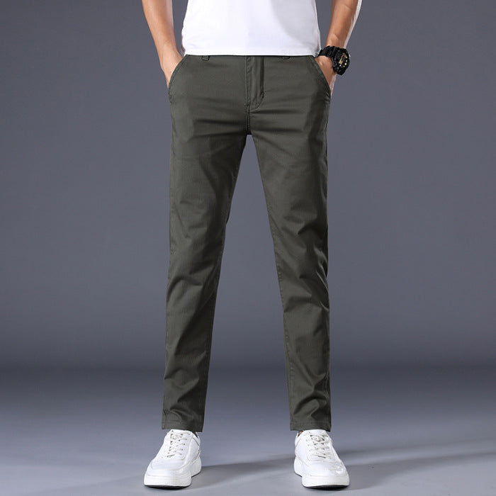 Men's Casual Elastic Slim Fit Small Straight Leg Pants - Heritage cosmetics and beauty care