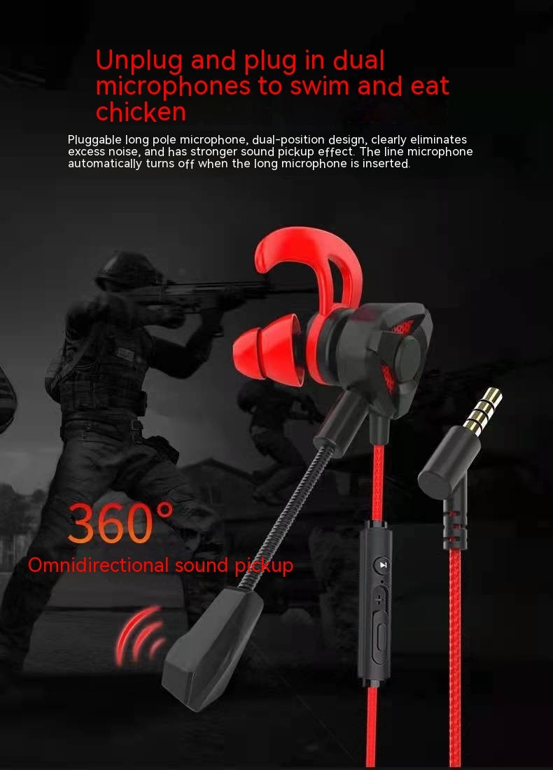 E-sports With Microphone Plug-in Game Earphone In-ear Heritage cosmetics and beauty care