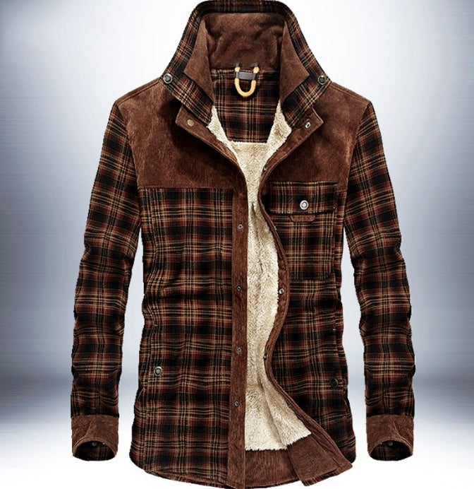 Winter Jacket Men Thicken Warm Fleece Jackets Coats Pure Cotton Plaid Jacket Military Clothes - Heritage cosmetics and beauty care