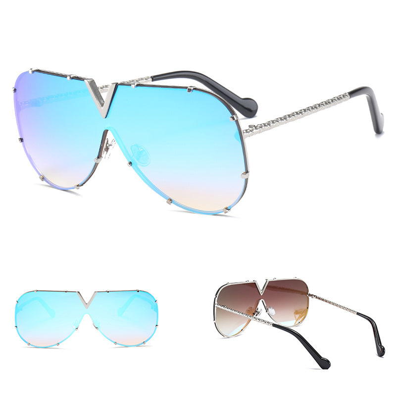 Sunglasses, men, women, men and women, sunglasses, frameless, rivet, personality glasses - Heritage cosmetics and beauty care