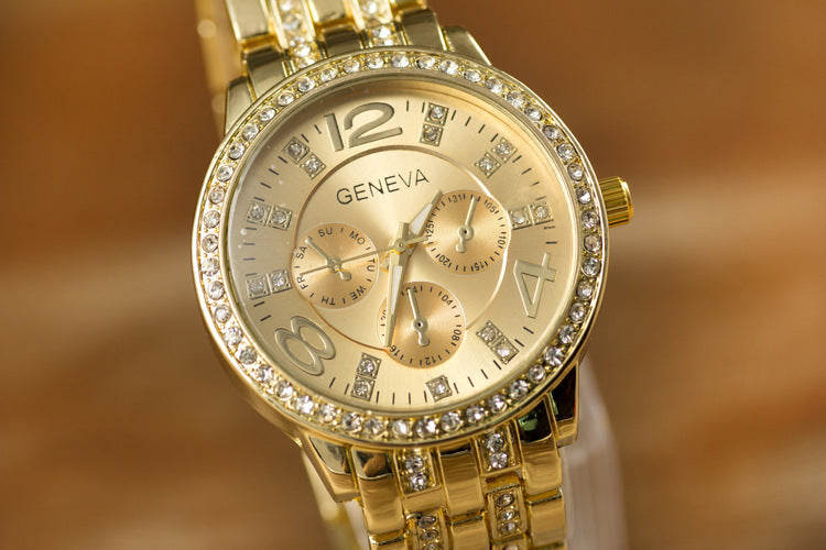 Aliexpress Ebay explosion models Geneva Geneva fashion wholesale alloy diamond watches one generation - Heritage cosmetics and beauty care