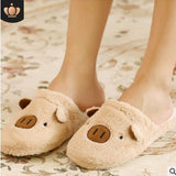 Couple models cartoon pig cotton slippers month cotton slippers home floor soft slippers warm - Heritage cosmetics and beauty care