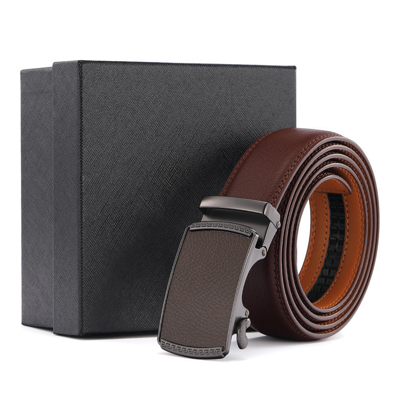 Fashion Automatic Buckle Leather Men's Belt - Heritage cosmetics and beauty care