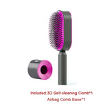 Self Cleaning Hair Brush For Women One-key Cleaning Hair Loss Airbag Massage Scalp Comb Anti-Static Hairbrush - Heritage cosmetics and beauty care