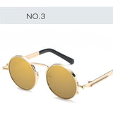 New spring mirror leg sunglasses Metal round frame retro sunglasses Colorful reflective European and American trend sunglasses - Heritage cosmetics and beauty care