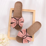 Summer slippers female bow flat linen slippers - Heritage cosmetics and beauty care