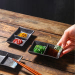 Ceramic Double-grid Korean-style Barbecue Seasoning Hot Pot Sauce Dipping Plates - Heritage cosmetics and beauty care