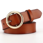 Women's belt female wide leather casual wild student belt fashion round pin buckle with jeans belt - Heritage cosmetics and beauty care