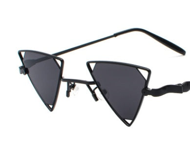 new sunglasses punk wind triangle hollow sunglasses glasses Europe and the United States personality metal sunglasses - Heritage cosmetics and beauty care