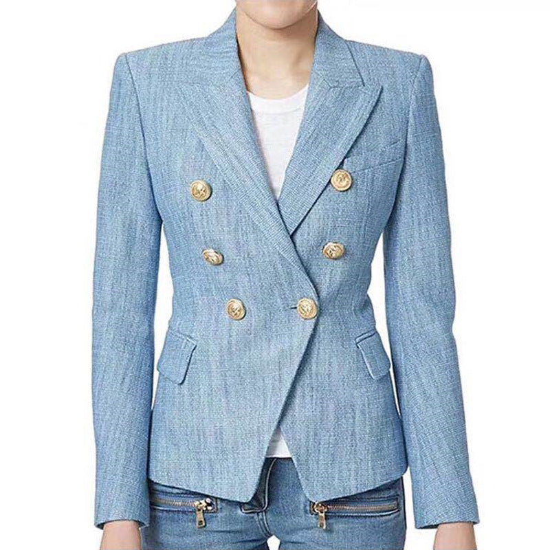 Button temperament women's blazer - Heritage cosmetics and beauty care