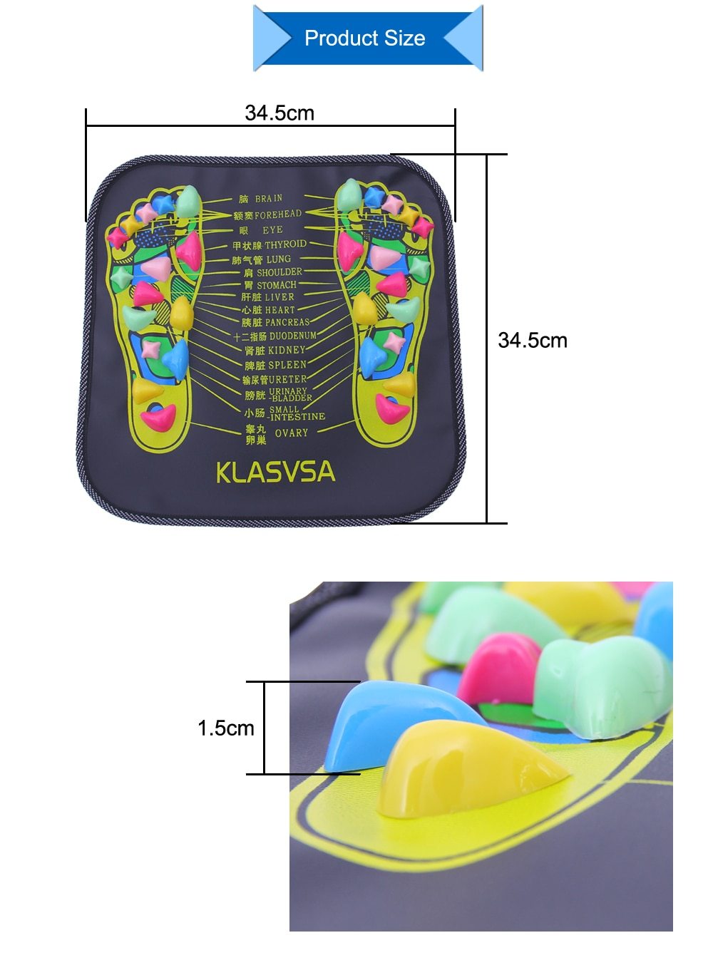 Reflexology Foot Massage Pad Cobblestone Walk Massager Mat Pain Relief Health Care Acupressure Mat - Heritage cosmetics and beauty care