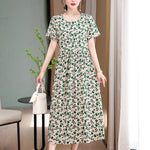 Casual Extra Large Size Cotton Silk Mother Loose Dress Women - Heritage cosmetics and beauty care