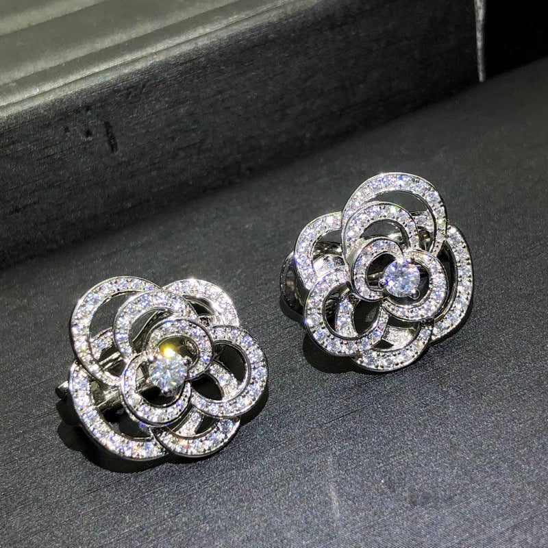 Camellia Rings Ear Studs Design Fashion Women - Heritage cosmetics and beauty care