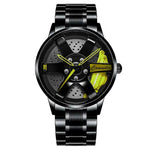 Sport Car Hub Design Men's Watches Stainless Steel Band Quartz Wristwatch - Heritage cosmetics and beauty care