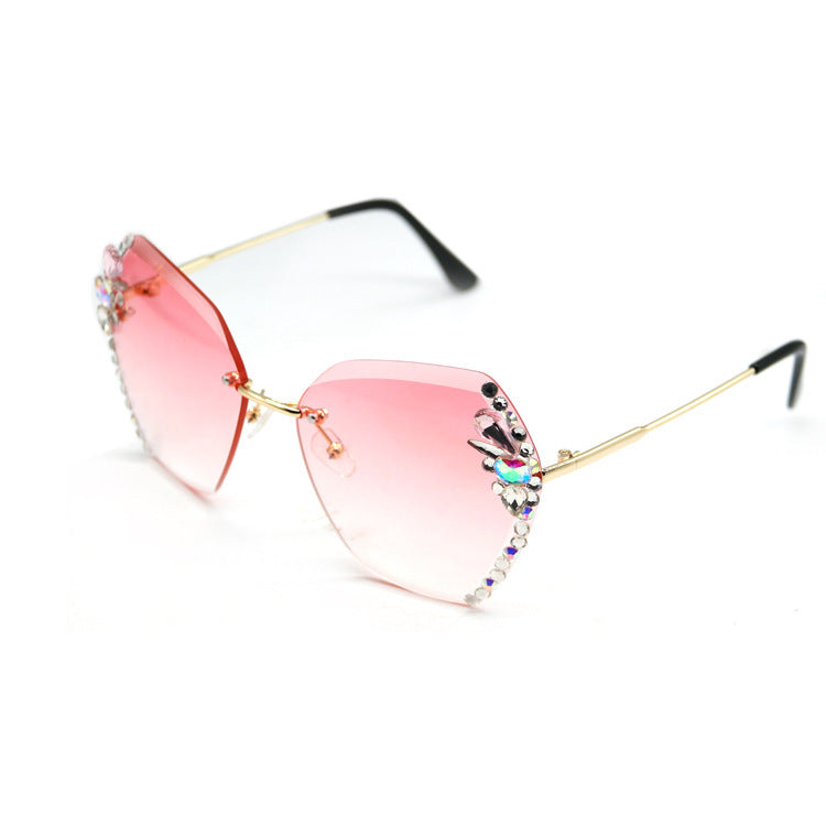 Women's Rhinestone Frameless Sunglasses - Heritage cosmetics and beauty care