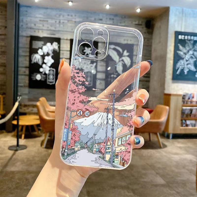 Transparent Mobile Phone Case With Mountain Illustration Heritage cosmetics and beauty care